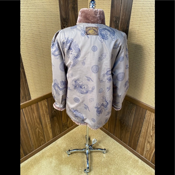 Alaska Fur Gallery Dyed Tan Sheared Beaver Fur Zippered Coat Jacket Medium - Picture 9 of 10